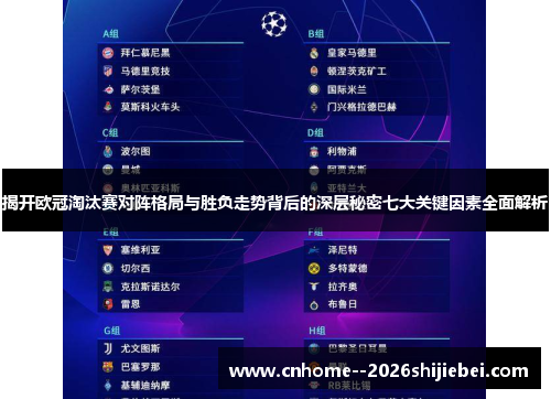 揭开欧冠淘汰赛对阵格局与胜负走势背后的深层秘密七大关键因素全面解析